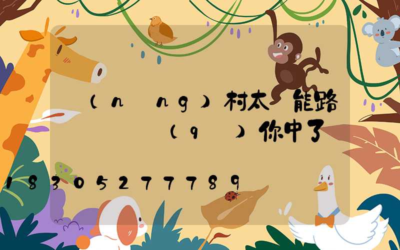 農(nóng)村太陽能路燈選購誤區(qū)你中了幾個 　　